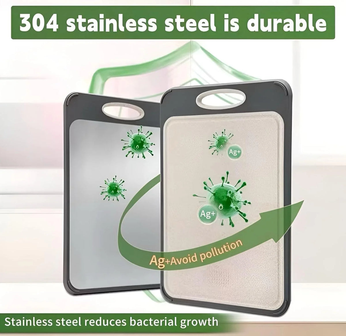 PLYS Double-Sided Stainless Steel Cutting Board – Anti-Slip Stainless Steel Cutting Board Axl