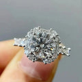 Huitan Women's CZ Statement Ring – Cubic Zirconia Prong Set Fashion Statement Ring Axl A094 7