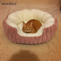 KEMORELA Jumbo Plush Cat & Dog Bed – Washable Sofa with Backrest Plush Pet Bed Axl Pink M