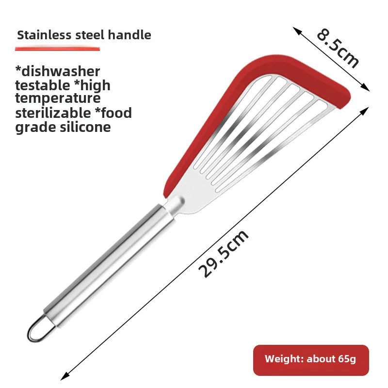 Stainless Steel Frying Spatula – Heat-Resistant Kitchen Turner Cooking Spatula Axl Red-stainless steel