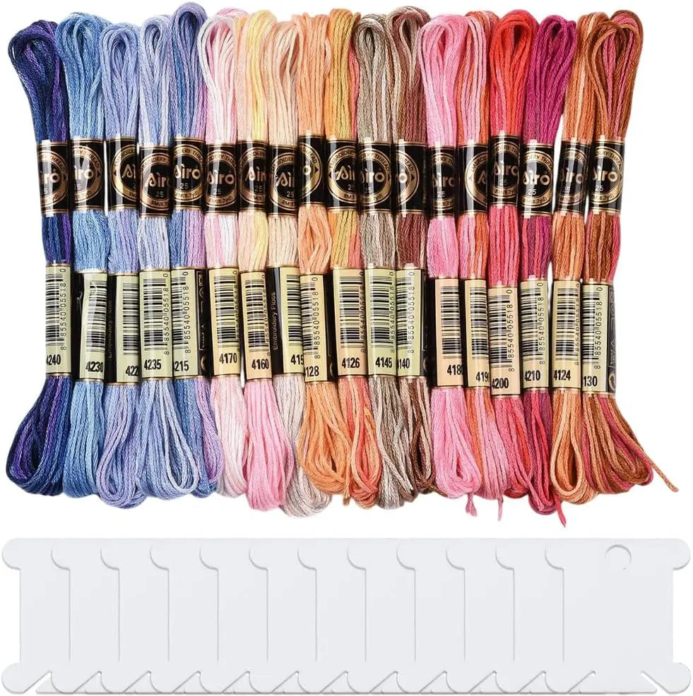 18 Skeins Variegated Embroidery Floss – Gradient Cross Stitch Thread Embroidery Floss Set Axl AECH04-16939