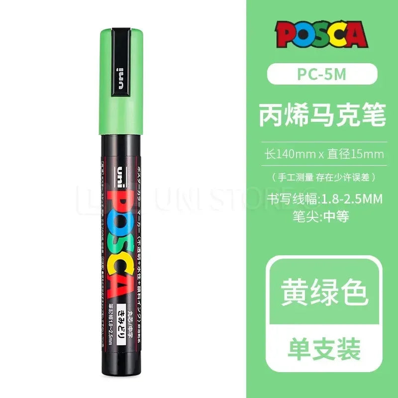 Uni POSCA Acrylic Paint Markers PC-1M 3M 5M – Multi-Colour Acrylic Paint Markers Axl PC-5M Grassgreen