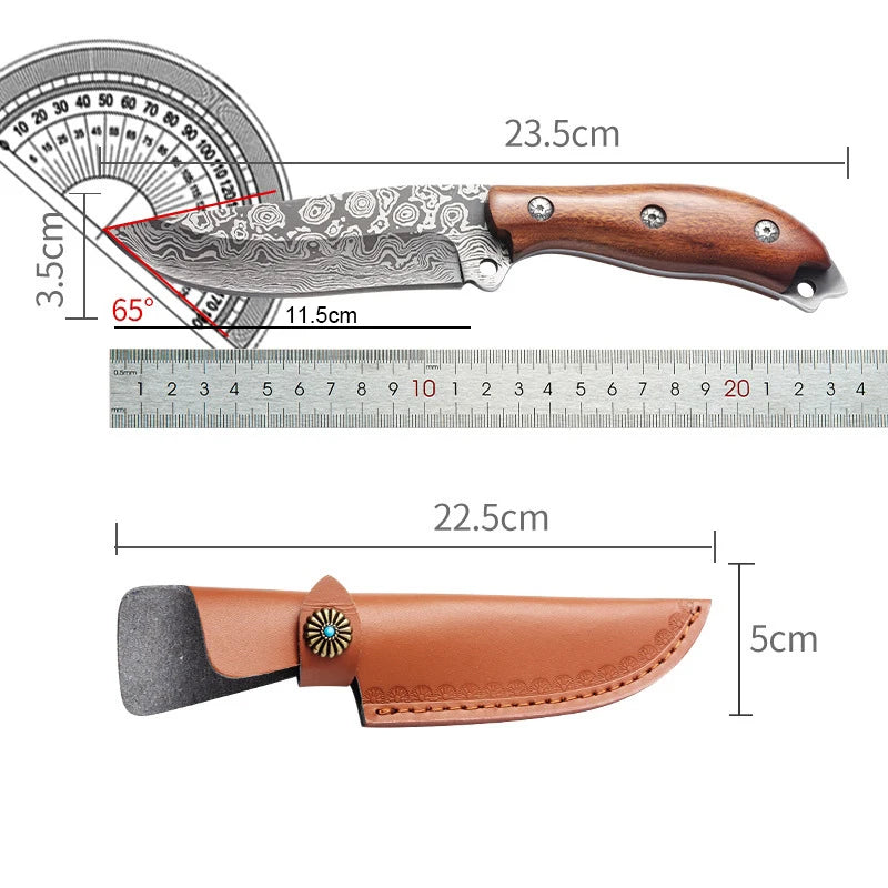 Damascus Steel Kitchen Knife – Sharp Stainless Filleting Blade Kitchen Knife Axl