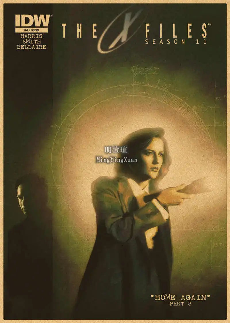 X-Files "I Want to Believe" UFO Alien Vintage Kraft Poster Vintage Wall Poster Axl 20 42x30cm