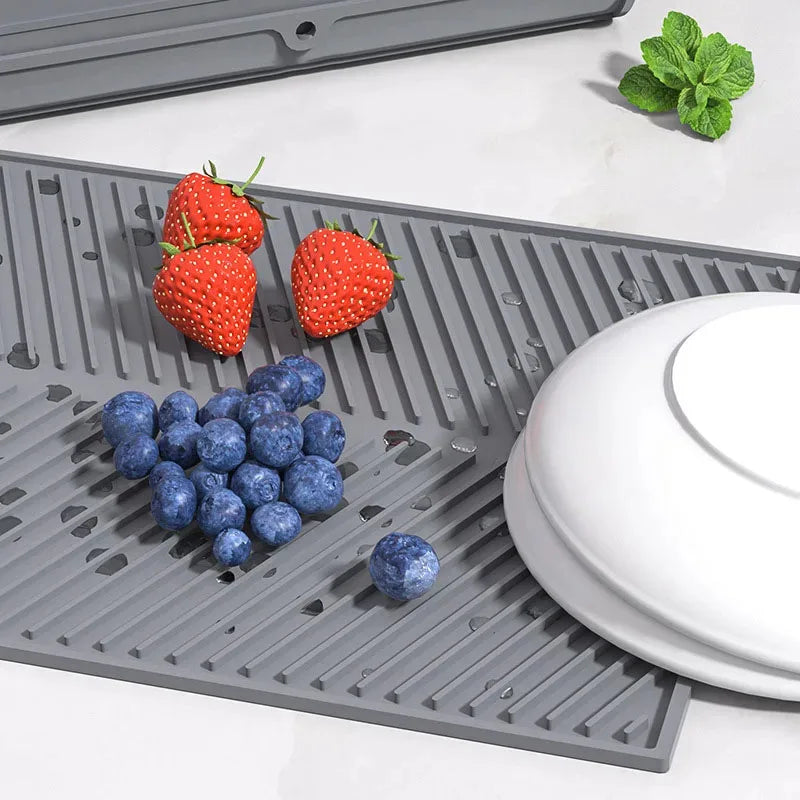 Silicone Draining Board Mat – Folding Drying Pad S/M/L Silicone Drying Mat Axl