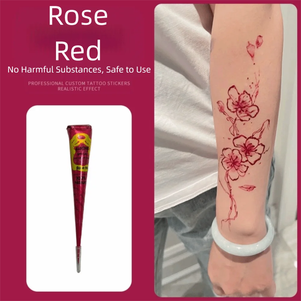 Natural Henna Paste Cone – Semi-Permanent Mehndi Body Art Henna Body Art Axl Rose Red
