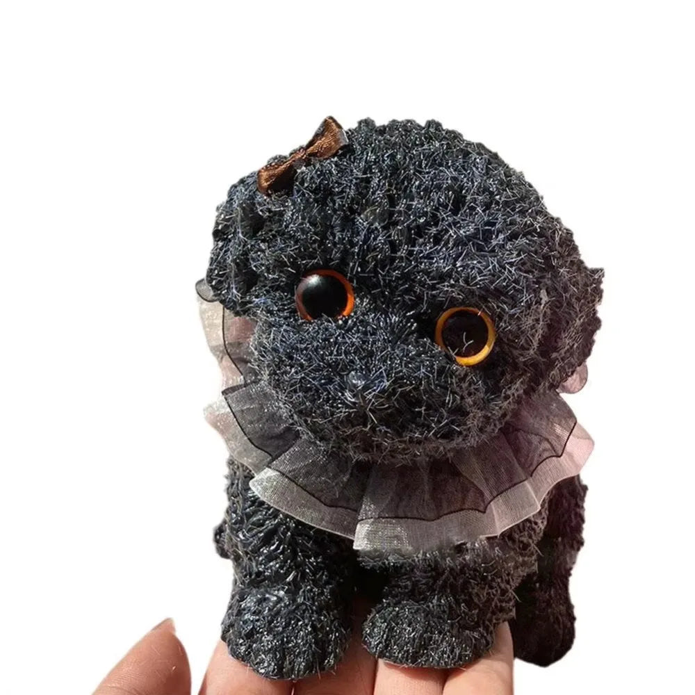 Soft Squeeze Teddy Dog Fidget Toy – Sensory TPR Pinching Toy Squeeze Fidget Toy Axl Black