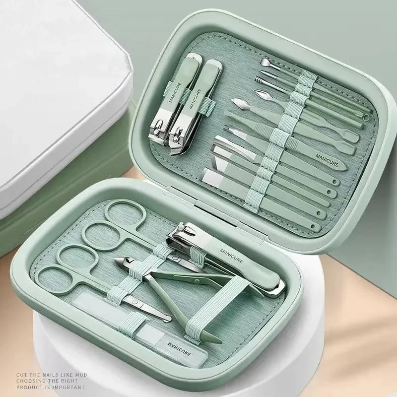 18-Piece Professional Manicure Set – Stainless Steel Nail Kit Manicure Set Axl ZJT-2218-G