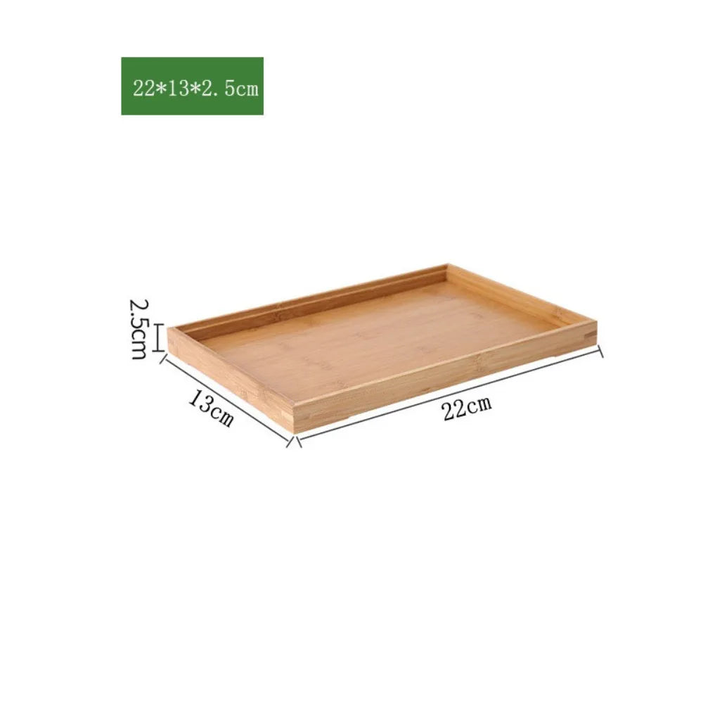 Retro Bamboo Storage Tray Organizer – Coffee Table & Tea Tray Bamboo Serving Tray Axl 22-13-2.5cm