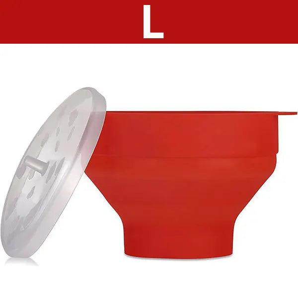 Silicone Microwave Popcorn Popper – BPA-Free Collapsible Bowl Popcorn Popper Axl L-Red