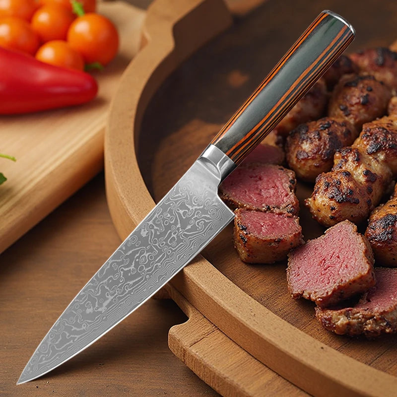 Damascus Steel Chef Knife 14.5cm – Kitchen Cleaver | COOKCRAZE Damascus Chef Knife Axl