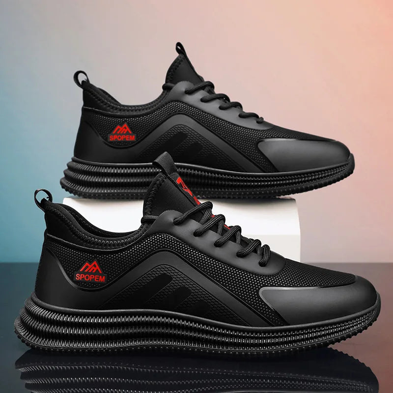 Men's Vulcanized Sneakers – Soft Sole Casual Walking Shoes Men's Sneakers Axl black-red 44