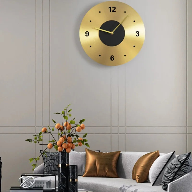 Modern Nordic Silent Wall Clock – Minimalist Gold Luxury Decor Silent Wall Clock Axl