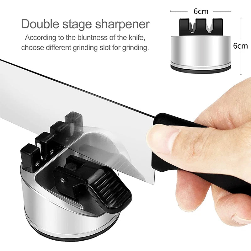 2-Stage Mini Knife Sharpener with Suction Cup | Portable Knife Sharpener Axl