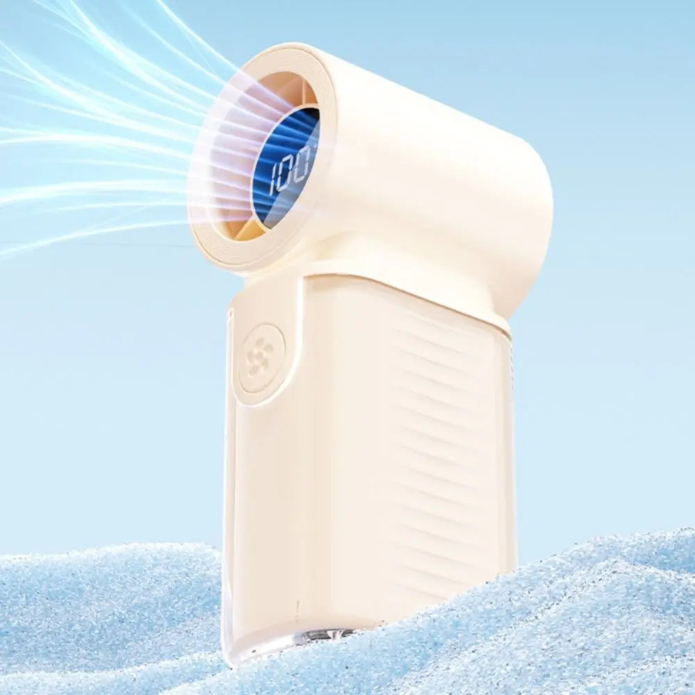 Mini Handheld Fan 3000mAh USB Rechargeable 5-Speed LED Display Handheld Personal Fan Axl