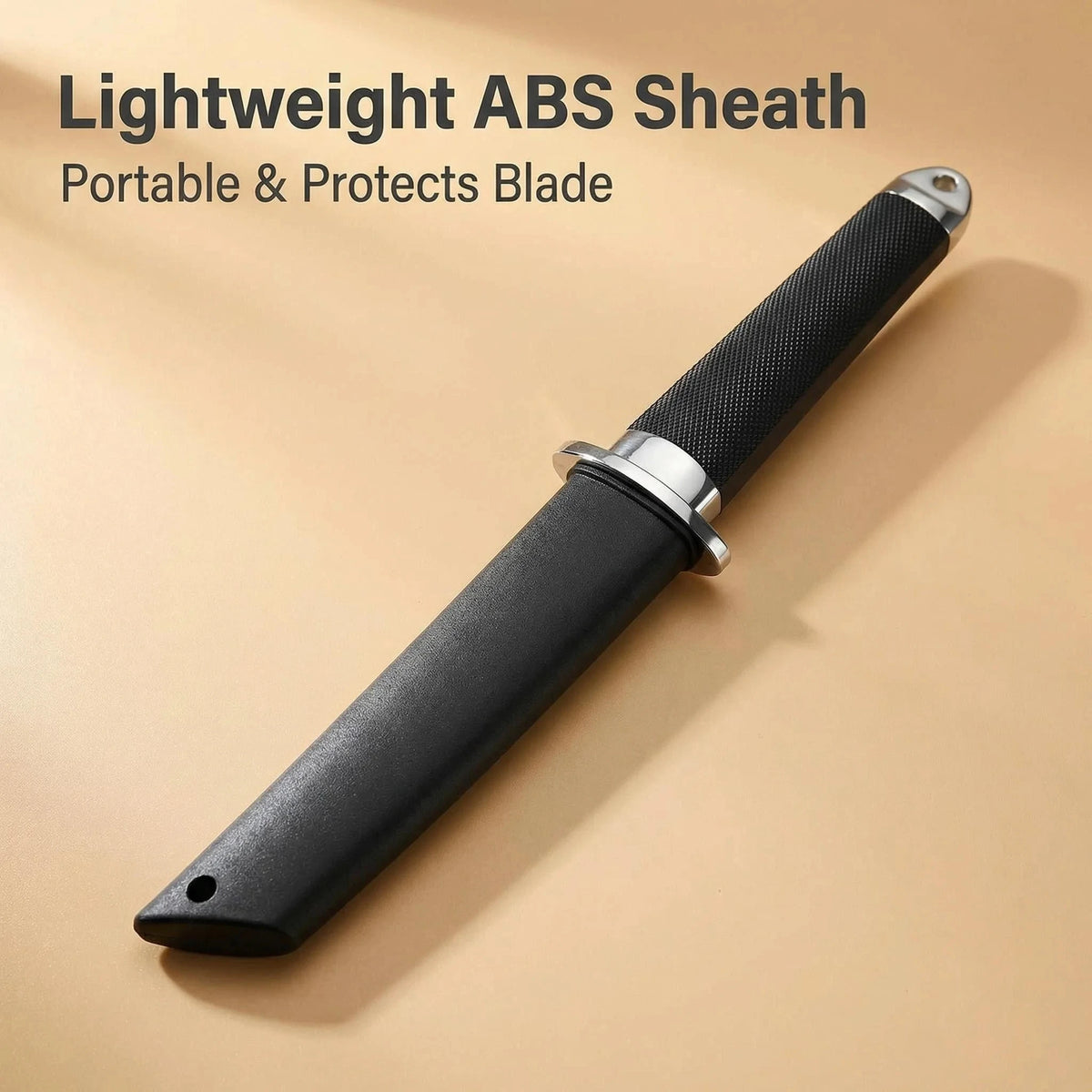 Damascus Steel Kitchen Knife – 62HRC, Ebony Handle & Sheath Damascus Kitchen Knife Axl Plastic appearance