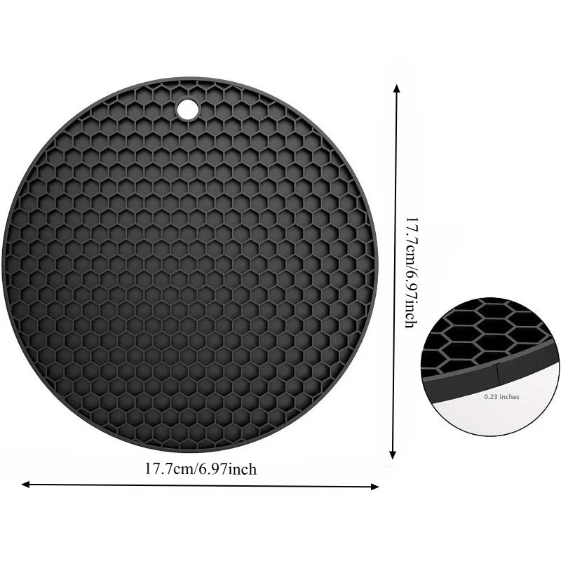 KEMORELA Silicone Honeycomb Round Mat – Coaster & Pot Pad Silicone Kitchen Mat Axl