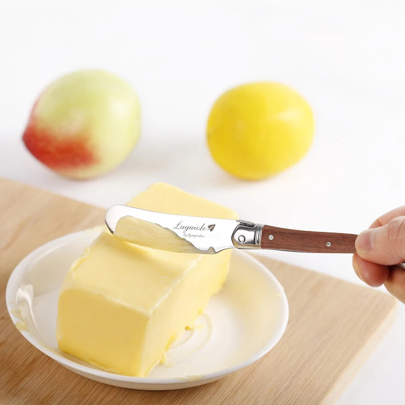 3-Piece Laguiole Cheese Knife Set – Wood Handle Spreaders Cheese Knife Set Axl