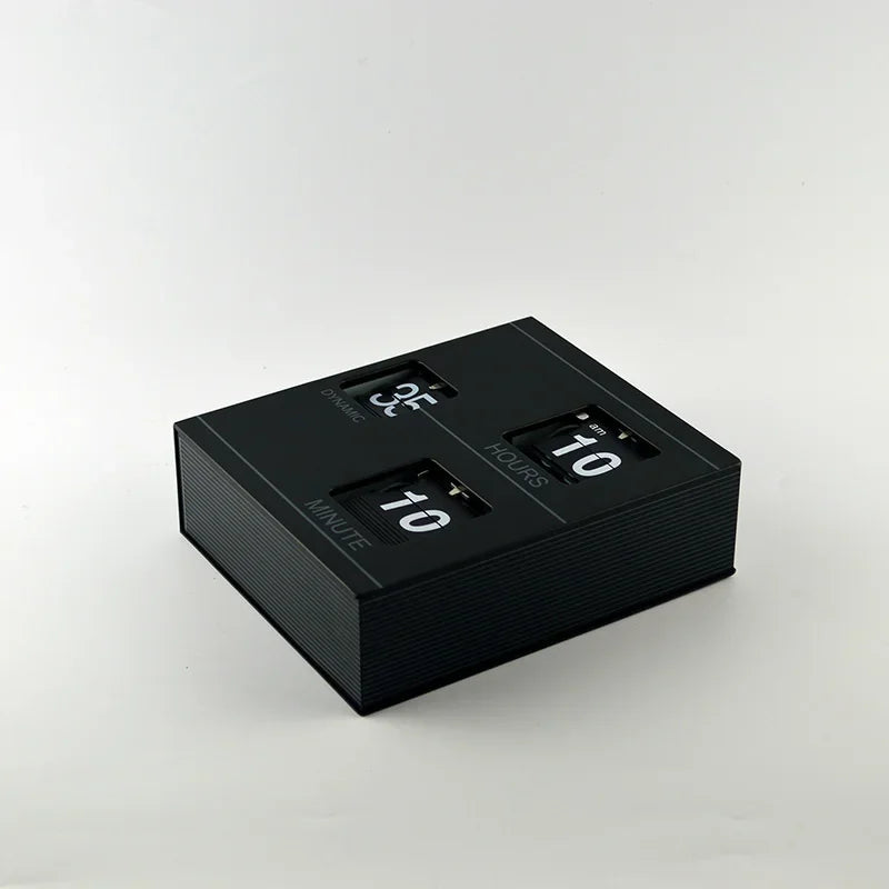 Retro Book Flip Clock – Vintage Desk Clock | Black & White Flip Desk Clock Axl