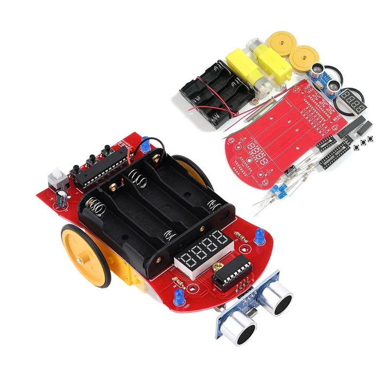 DIY Ultrasonic Obstacle Avoidance Robot Car Soldering Kit DIY Robot Kit Axl