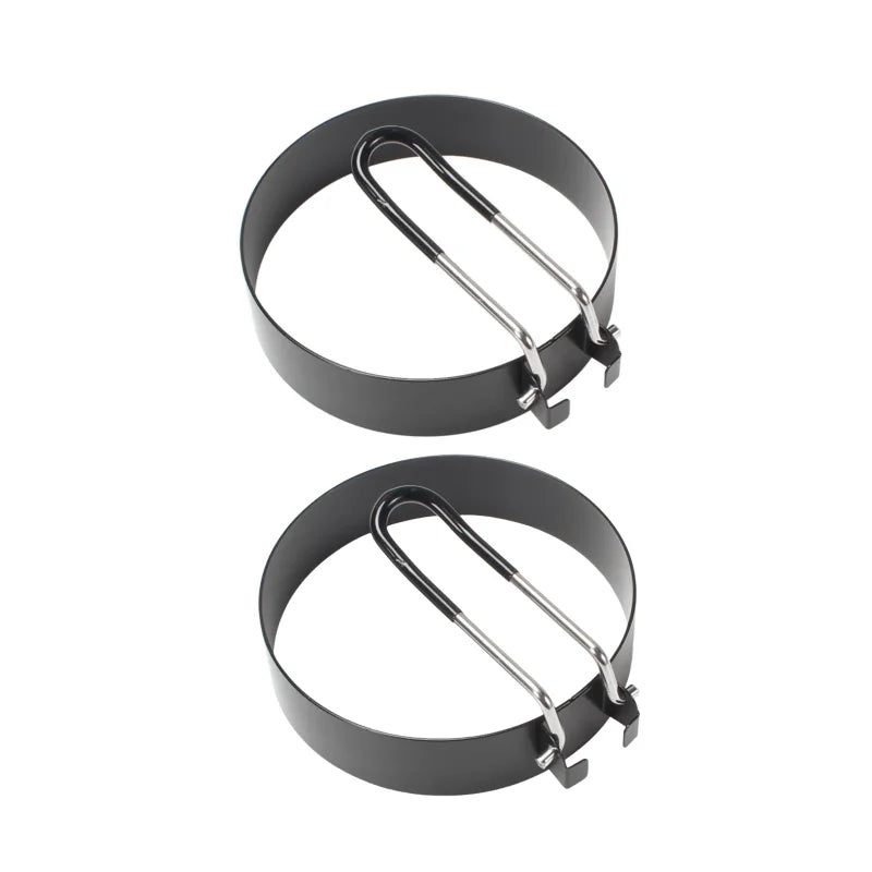 Round Pancake & Egg Ring Mold – Nonstick Stainless Steel Cooking Mold Axl 2pcs 20cm black