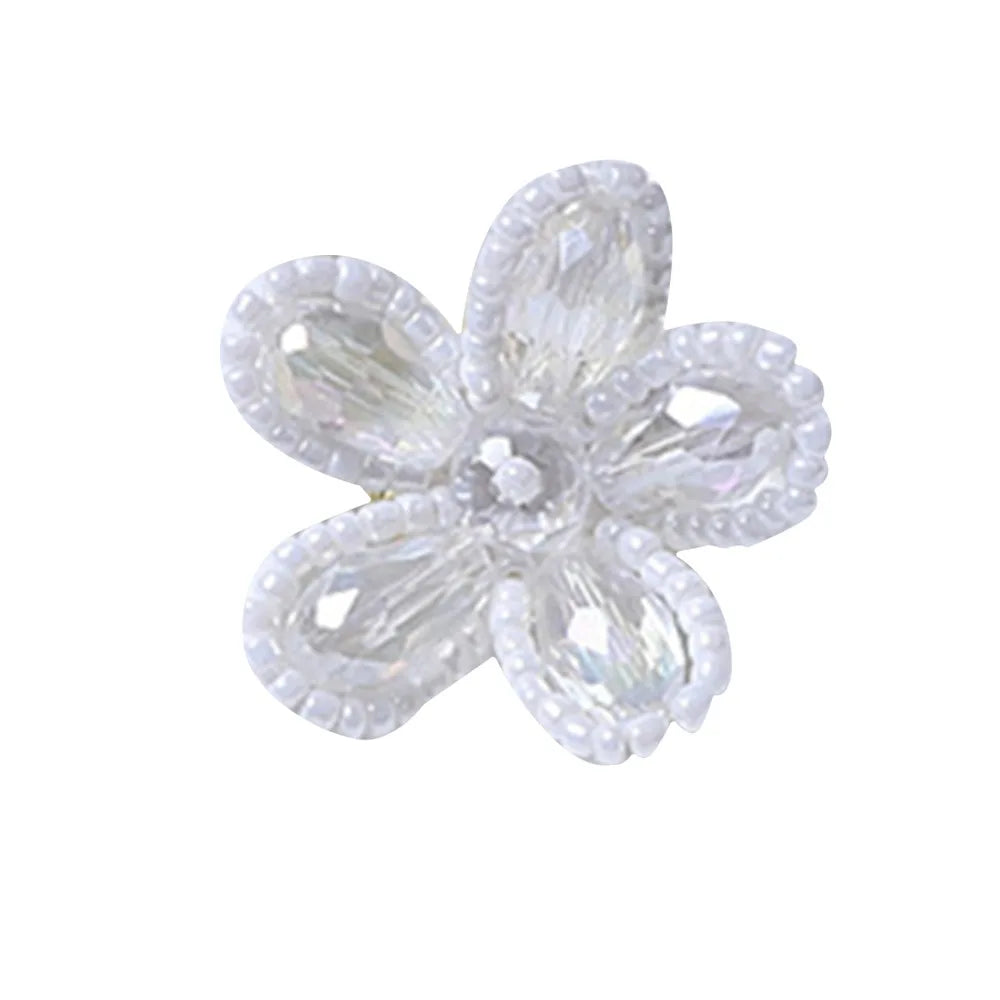 Pearl Button Covers – Alloy Rhinestone Flower DIY Shirt Decor Button Covers Axl 08