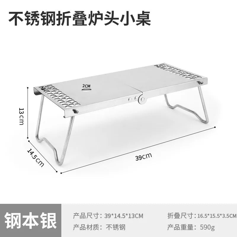 Folding Camping Stove Table – Lightweight Stainless Steel Folding Camp Table Axl