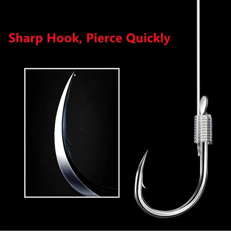 Steel Alloy Double Fishing Hooks – 20 Pack (10 Pairs) Non-Barb Fishing Hooks Axl