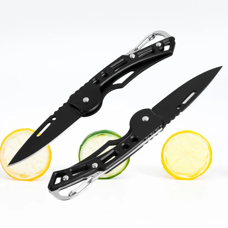 Stainless Steel Folding Fruit Knife – Non-Slip Handle & Keychain Folding Pocket Knife Axl