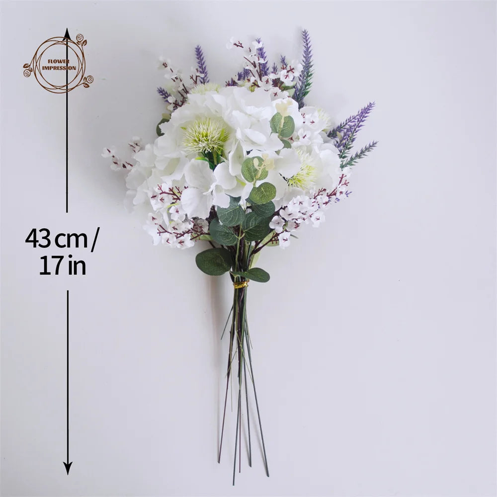 Artificial Rose & Lavender PU Flowers – Wedding & Home Decor Artificial Flower Bouquet Axl