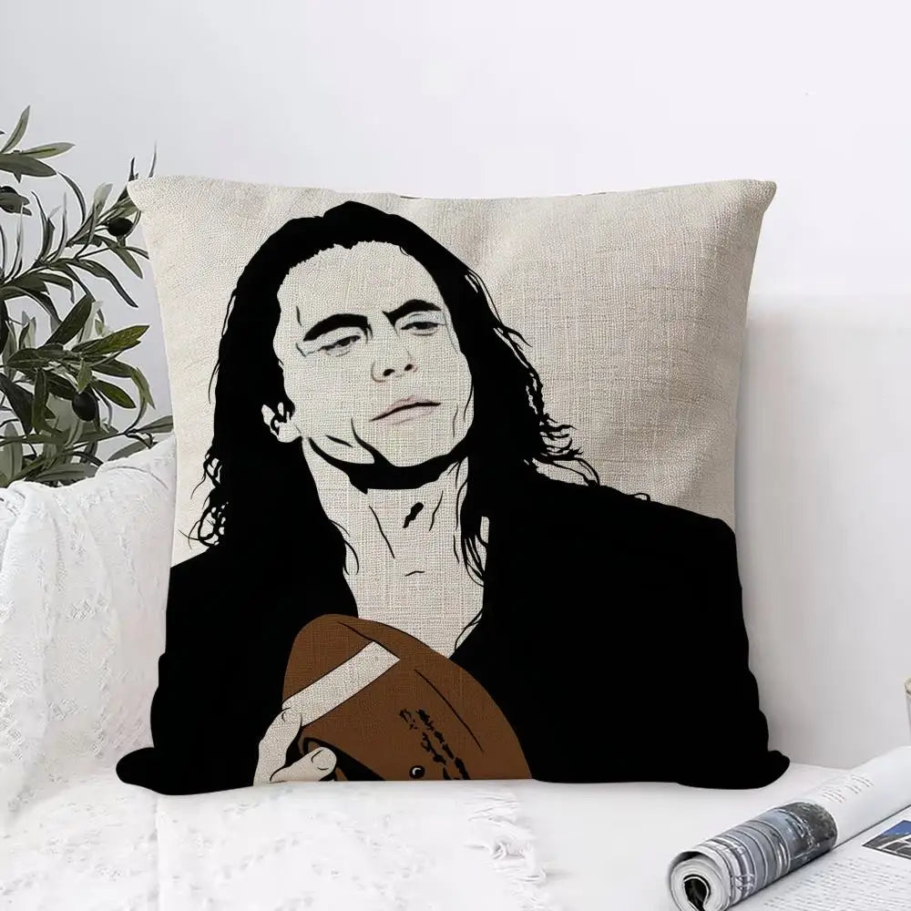 Tommy Wiseau The Room Linen Cushion Cover | Hidden Zipper Cushion Cover Axl White5 50X50cm