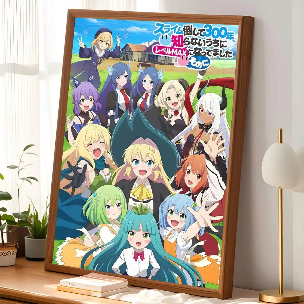Killing Slimes 300 Years Anime HD PVC Self-Stick Wall Poster Anime Wall Poster Axl