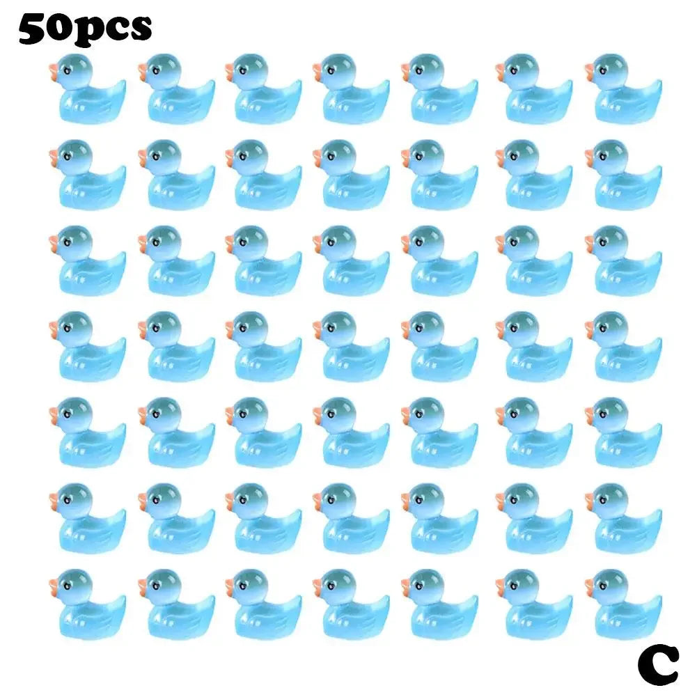 Mini Yellow Duck Figurines 50/100 Pcs – Resin Miniature Decor Miniature Figurines Axl 50pcs blue