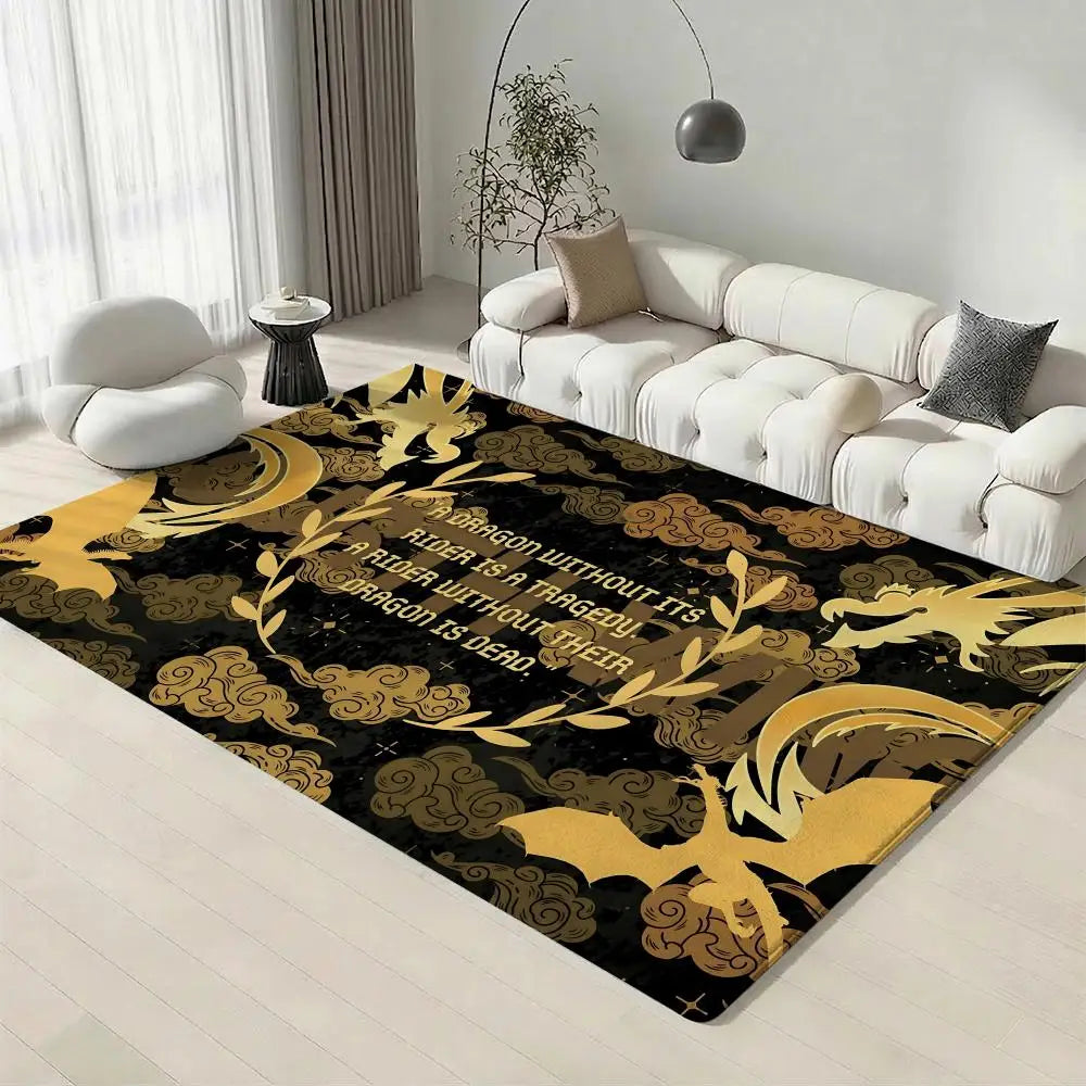 Fourth Wing Fantasy Flannel Floor Mat – Non-Slip Indoor Rug Flannel Floor Mat Axl