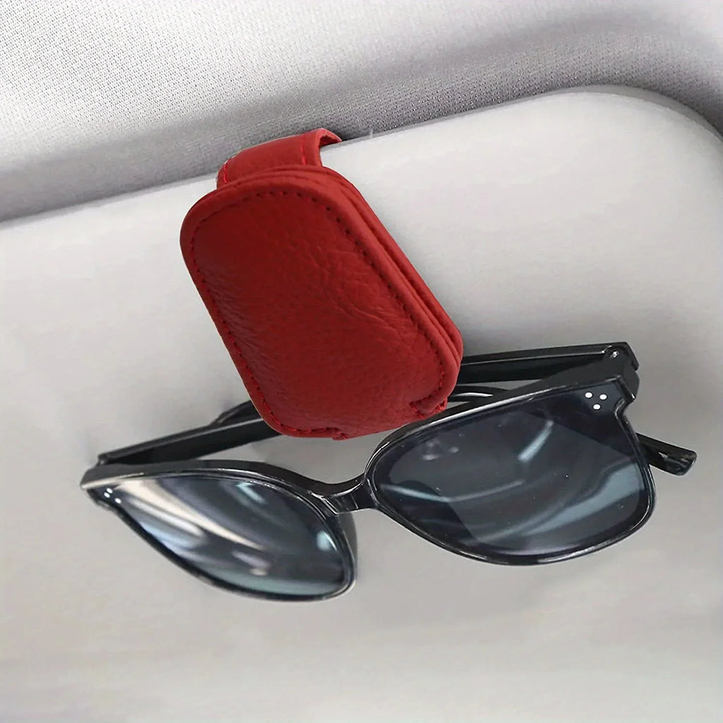 4-Pack Magnetic Leather Sunglasses Clip Holder for Car Visor Car Visor Organizer Axl