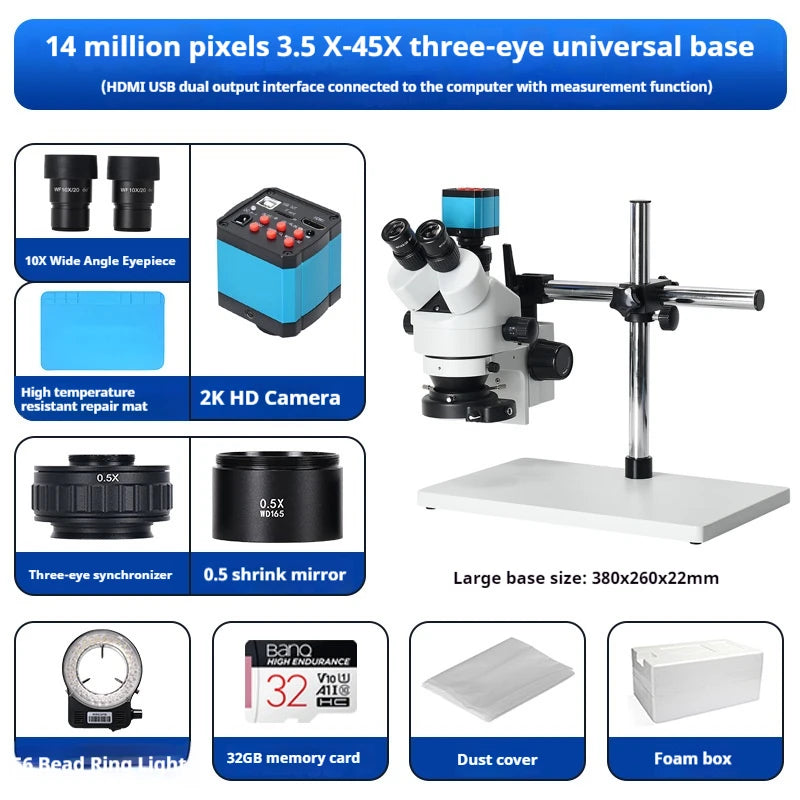 Dual Lens 7–45X Zoom Stereo Microscope | PCB & Electronics Stereo Zoom Microscope Axl 1