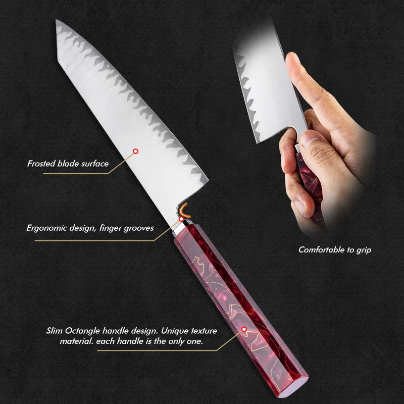 Grandsharp 8" Kiritsuke Japanese 5-Layer Clad Steel Chef Knife Japanese Chef Knife Axl