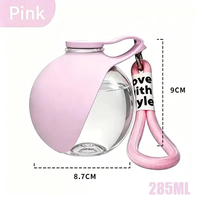 285ml Portable Leakproof Pet Water Bottle with Lanyard Pet Water Bottle Axl Pink
