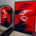 Red Lips Self-Adhesive Wall Poster | Modern Art Sticker Décor Wall Art Sticker Axl Black15 15X20cmNoframe