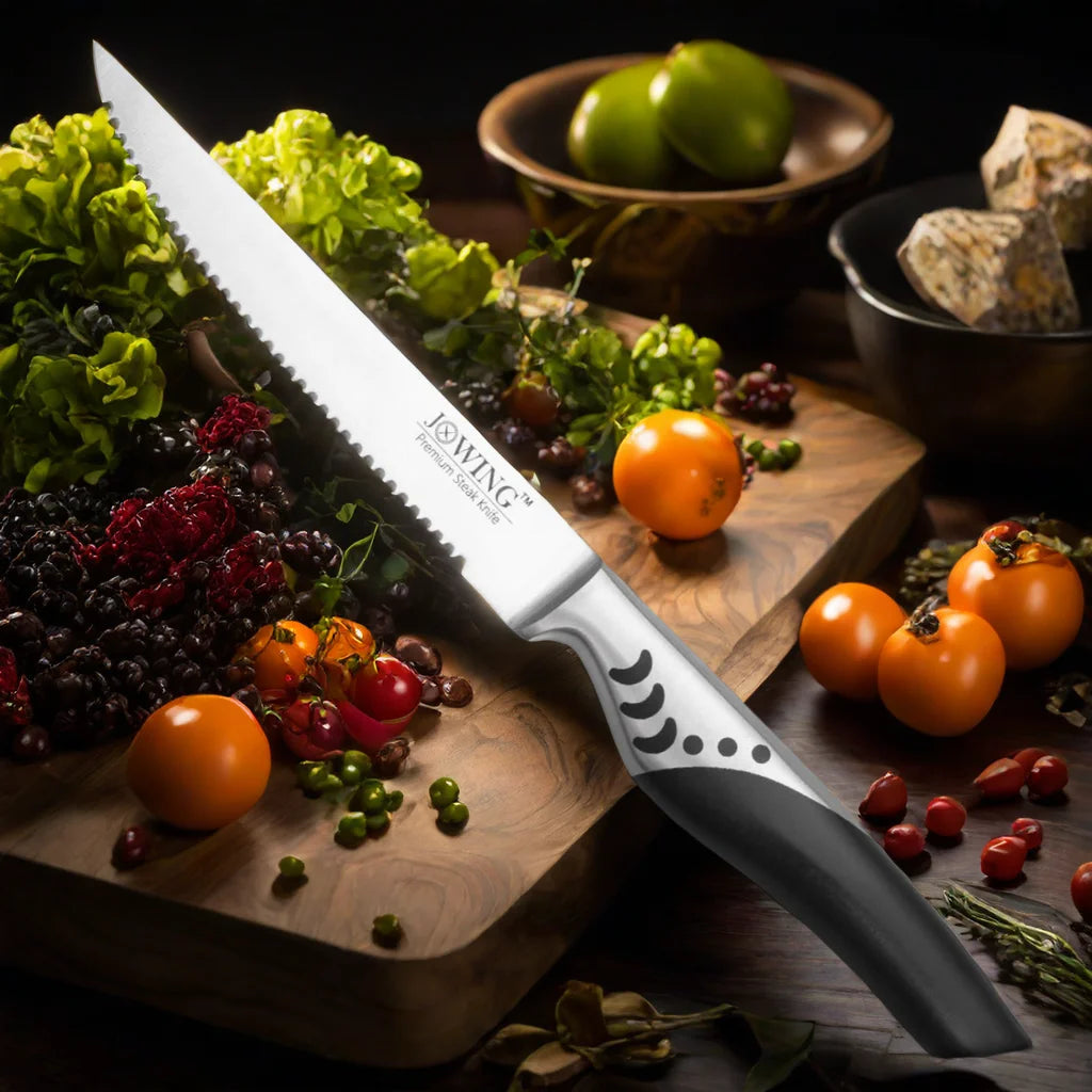 1.4116 German Steel Serrated Steak Knife – Sharp Polished Handle Steak Knife Axl