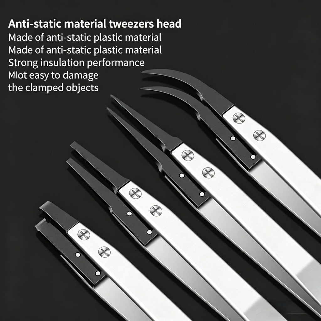 ESD-Safe Precision Tweezers – Anti-Static Stainless Steel Precision Tweezers Axl