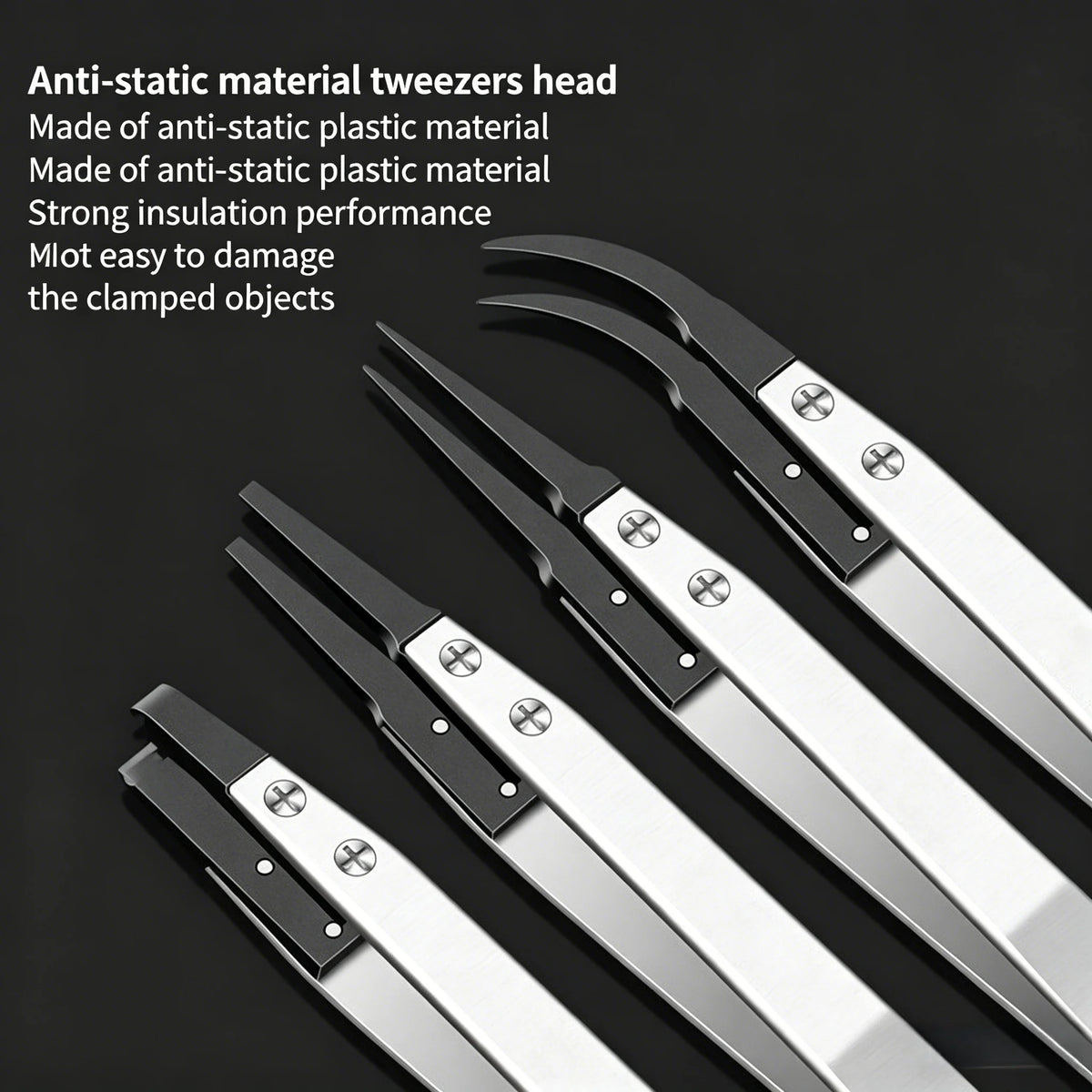 ESD-Safe Precision Tweezers – Anti-Static Stainless Steel Precision Tweezers Axl