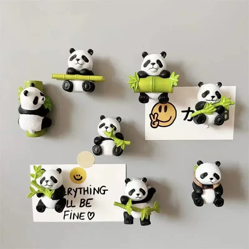 6-Piece Cartoon Animal Resin Fridge Magnets – Cute Panda Set Decorative Fridge Magnets Axl
