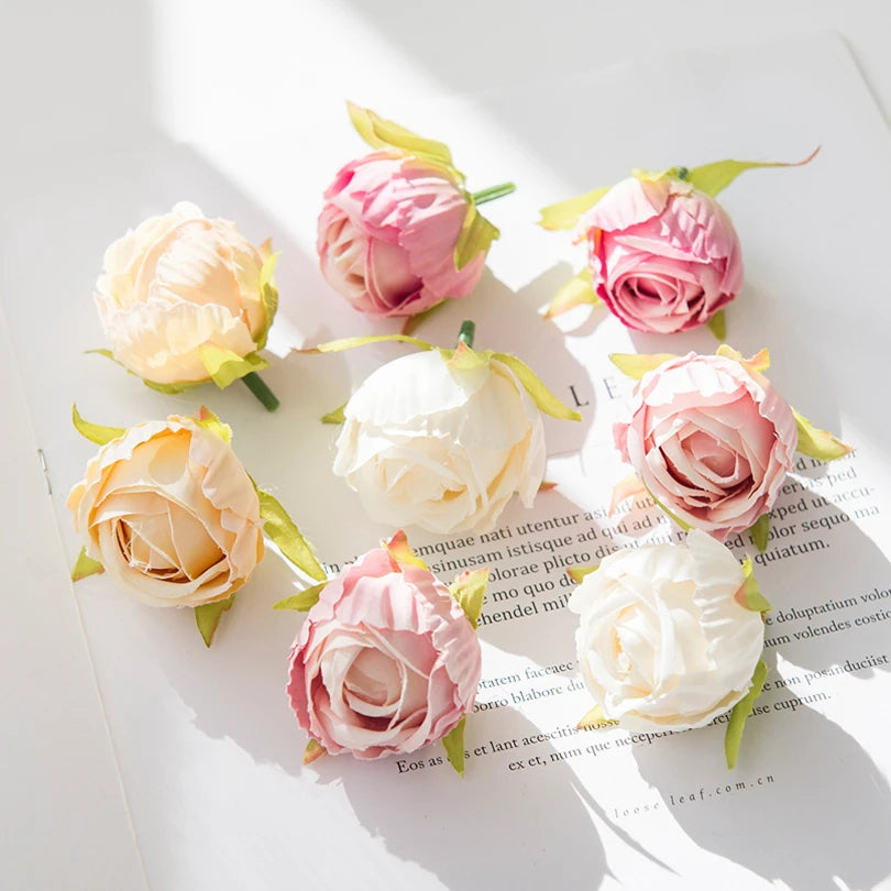 Silk Rose Tea Bud Artificial Flowers – 30 or 100 Pack Artificial Silk Flowers Axl