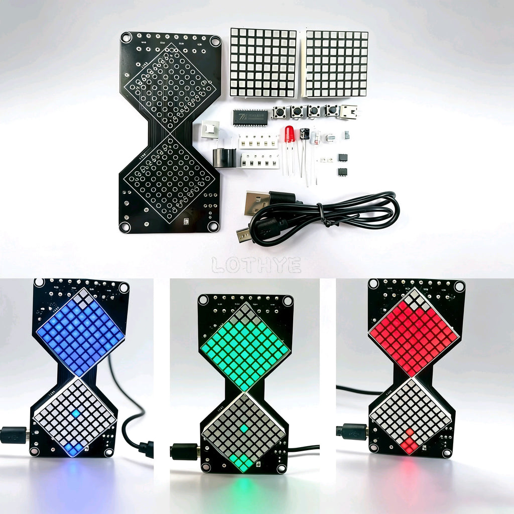 DIY LED Dot Matrix Electronic Hourglass Gravity Timer Kit DIY Electronics Kit Axl