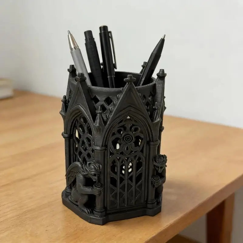 Black Gothic Pen Holder – Cool Desk Organizer & Home Décor Gothic Pen Holder Axl