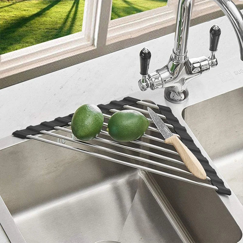Triangle Foldable Dish Drying Rack – Stainless Steel Sink Caddy Dish Drying Rack Axl