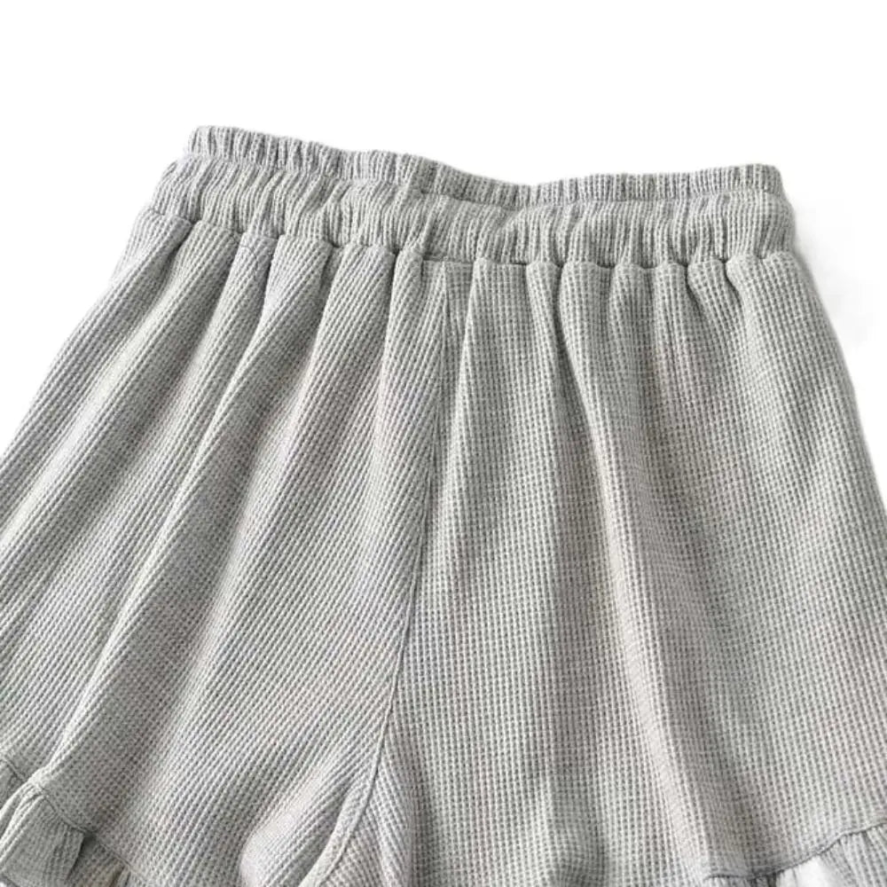 Women's High Waist Ruffle Drawstring Wide Leg Shorts Women's Casual Shorts Axl