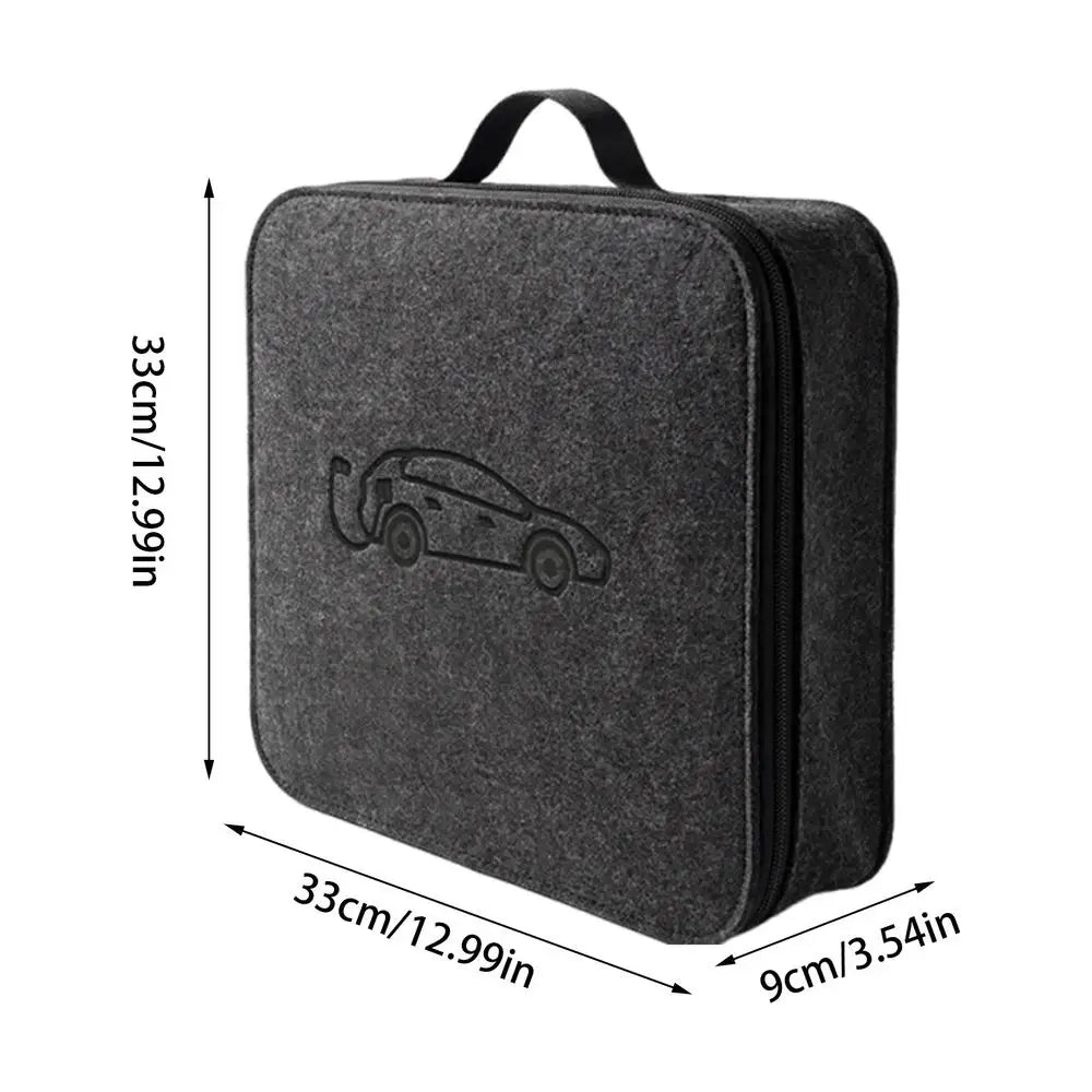 EV Charger Cable Bag – Portable Felt Storage Case with Handle EV Cable Storage Bag Axl Green