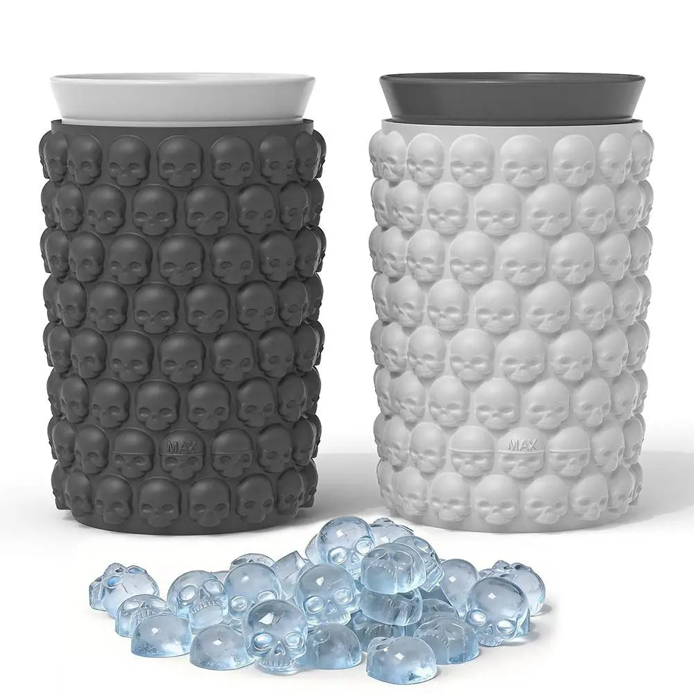 3D Skull Ice Cube Mold – 128 Mini Skulls, Food-Grade Silicone Silicone Ice Mold Axl